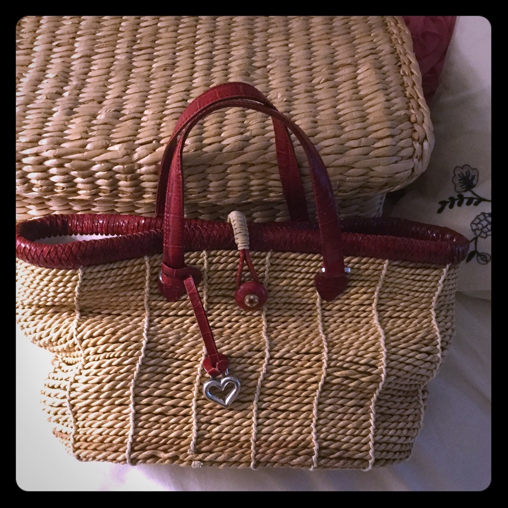 Brighton jute bag with red accents